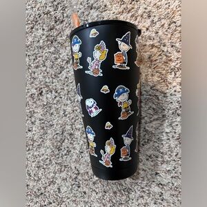 Peanuts Snoopy Halloween Characters Black Stainless Steel Tumbler 2024
